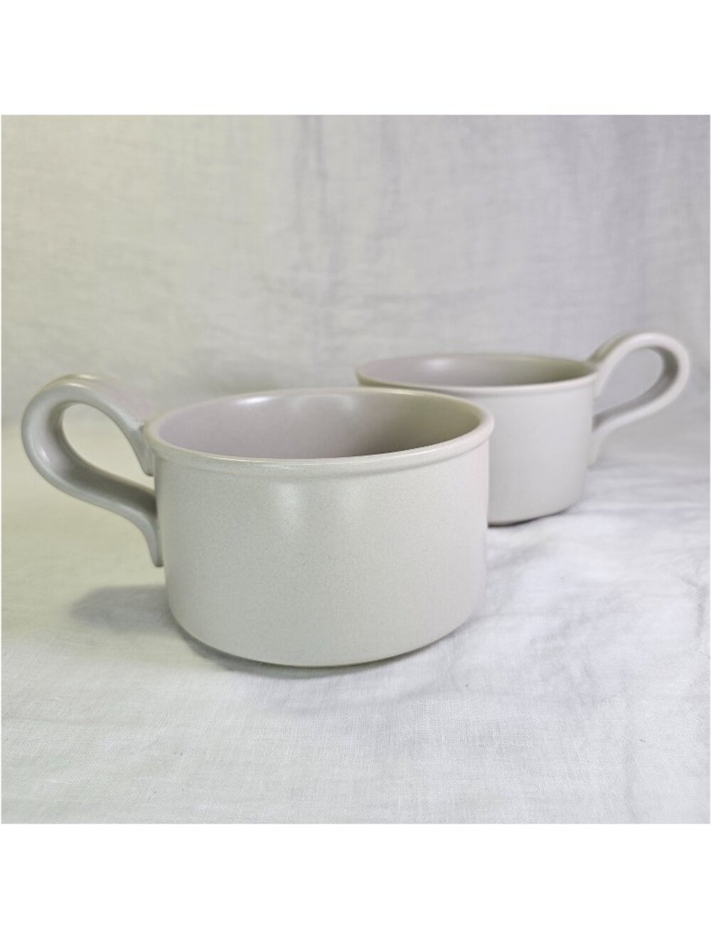 Pair of 22oz Large Stoneware Soup Mugs Minimalist Oversized Cups Set of 2